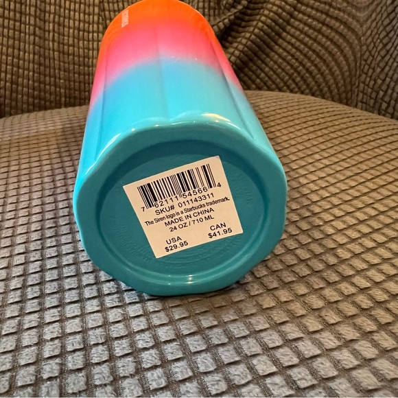 NWT Starbuck Ombré Gradient Sunset Cold Cup Stainless Steel Tumbler 24oz - Picture 2 of 3